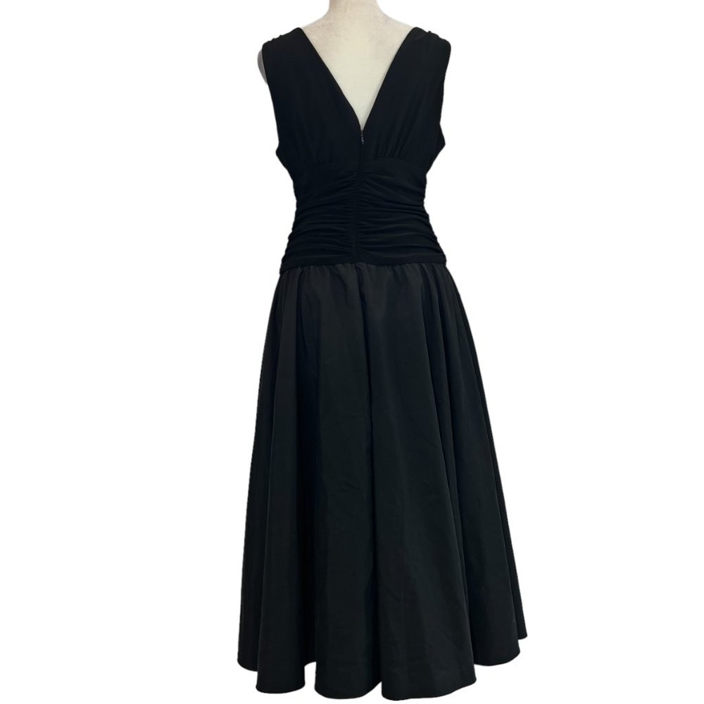 Jessica Howard Evening Black V-Neck A-Line Dress Size 10 - Picture 2 of 8